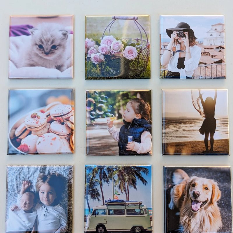 9 Magnets Photos Carrés Personnalisés ✨